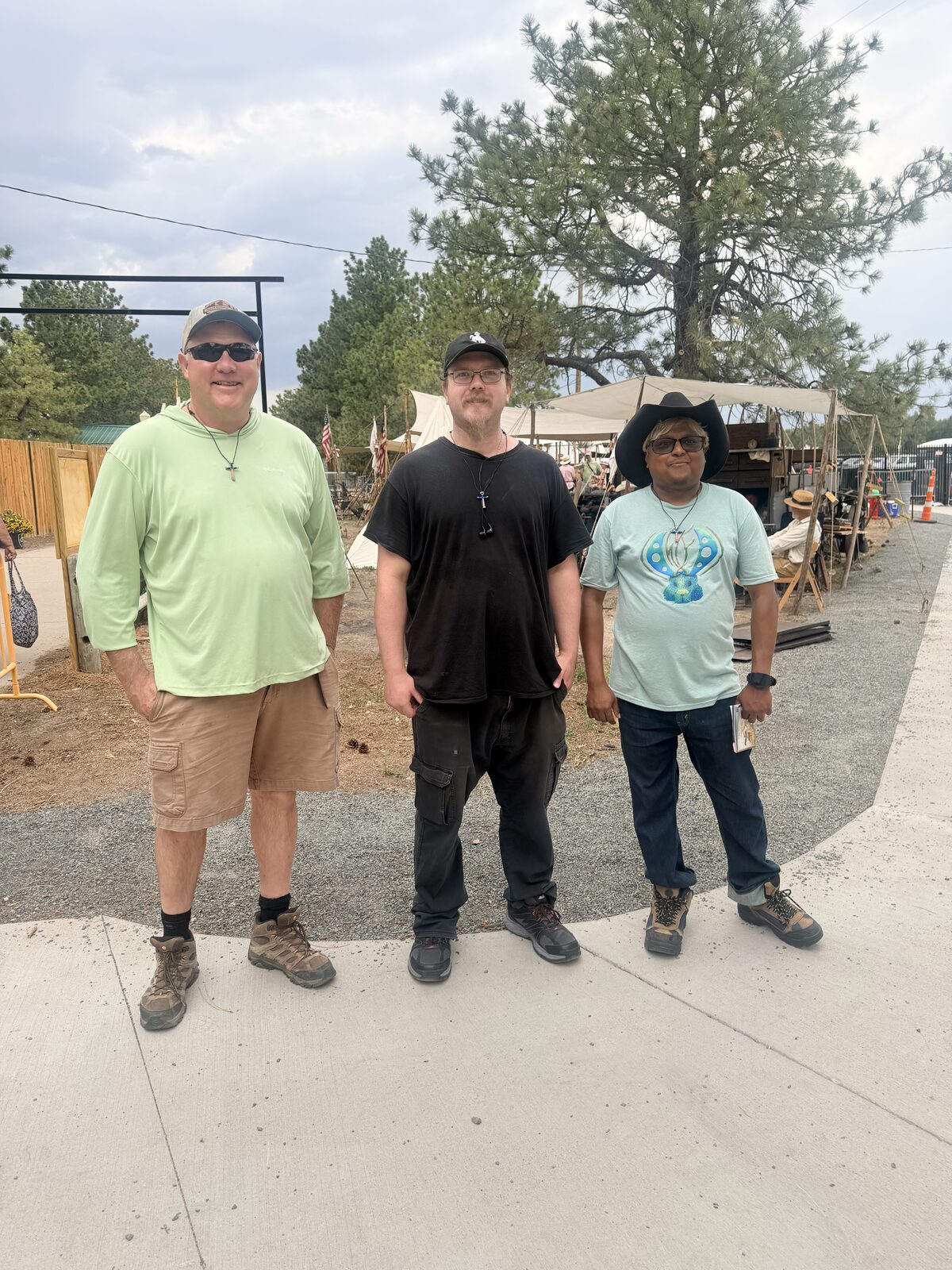 Troy Puls with community members at a Wyoming frontier heritage encampment