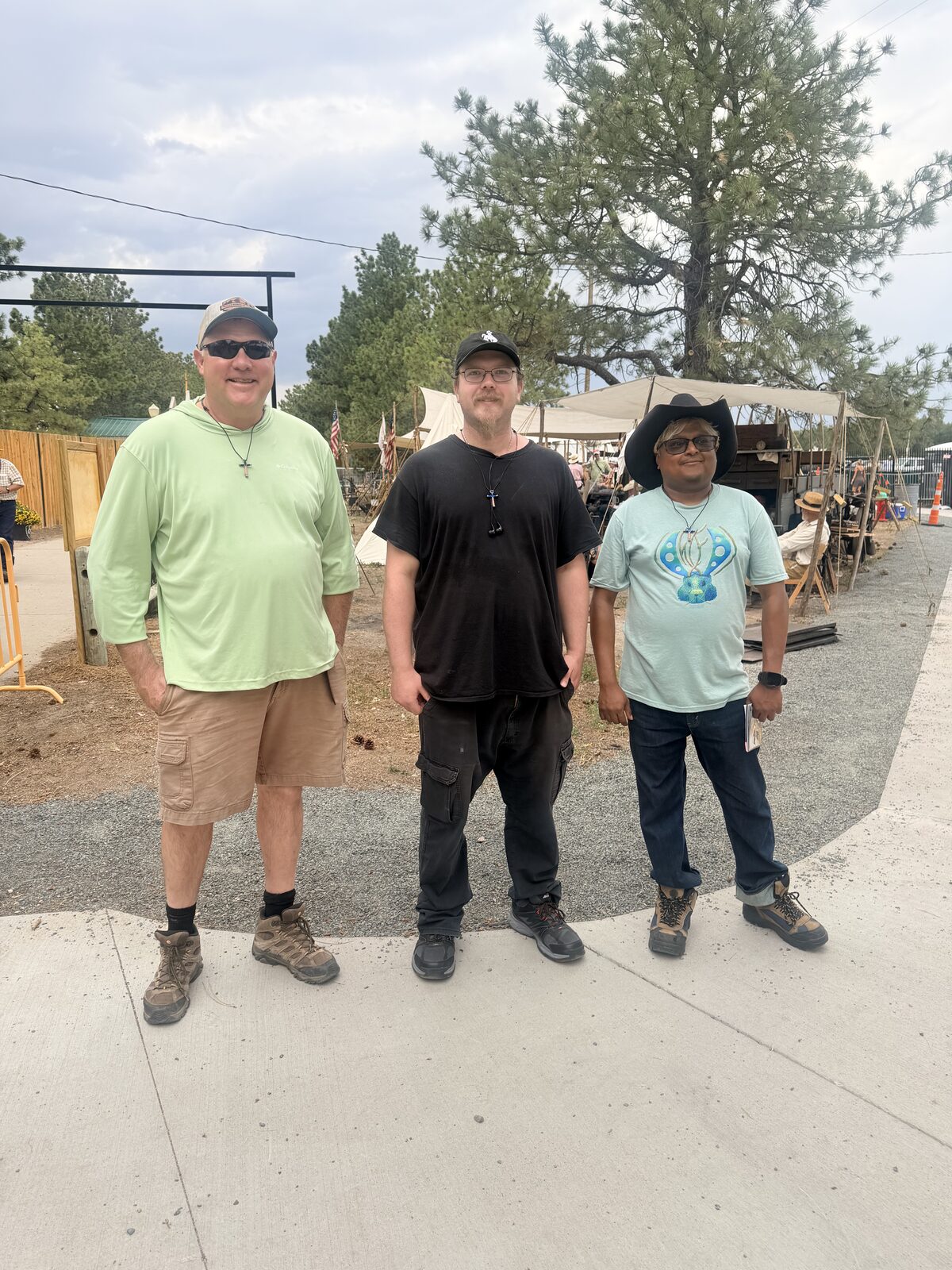 Troy Puls with community members at a Wyoming frontier heritage encampment